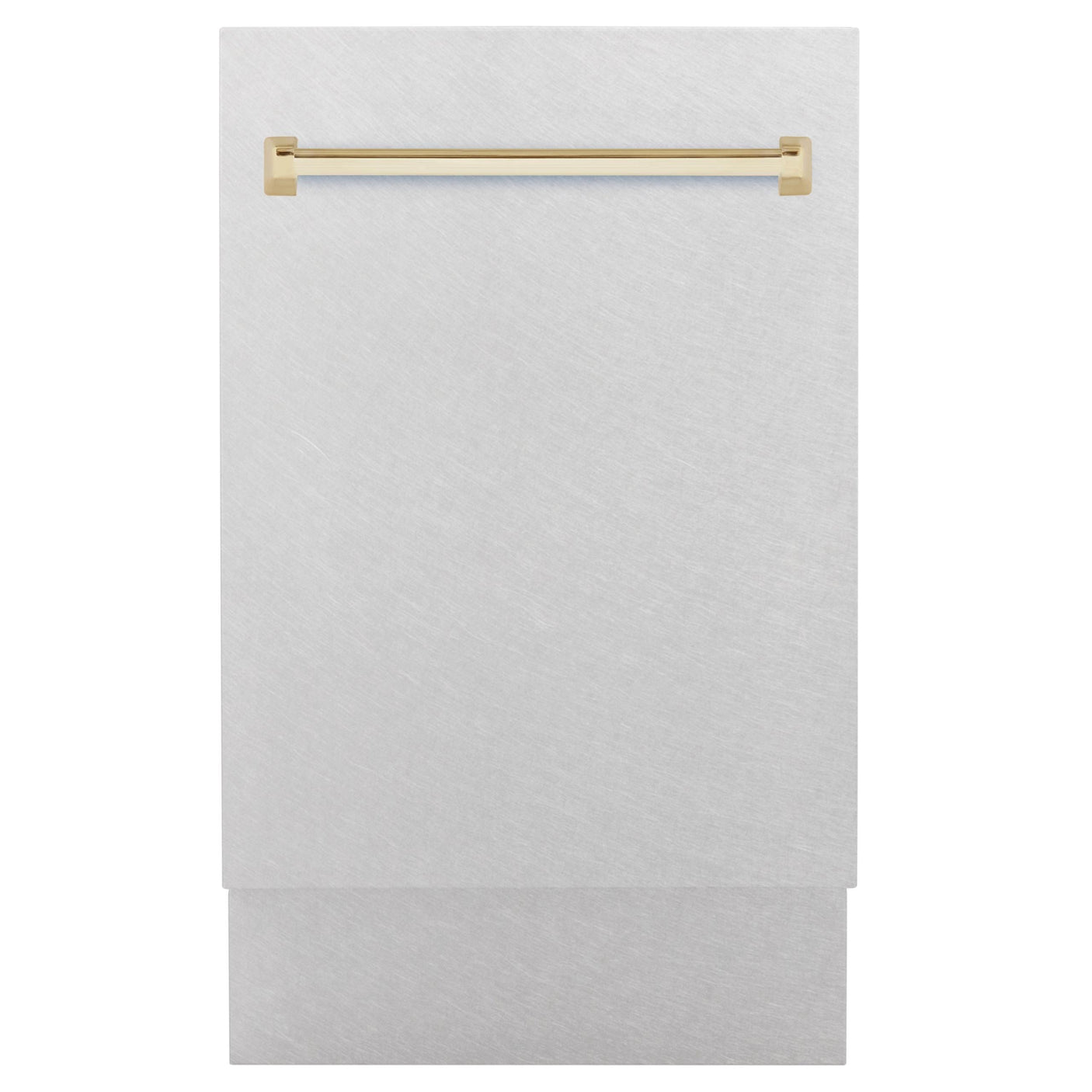 ZLINE Autograph Edition 18" Compact 3rd Rack Top Control Dishwasher in DuraSnow Stainless Steel with Accent Handle, 51dBa (DWVZ-SN-18) [Color: Gold]