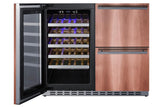 36" Wide Combination Wine Cellar & 2-drawer Refrigerator , ADA Compliant (panel Not Included)
