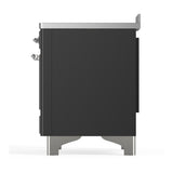 ILVE UMIB48QNR3MGC Majestic III 48 inch Induction Range with 6 Elements, 5.02 cu. ft. Total Oven Capacity (Solid Door, Graphite Matte, Chrome)