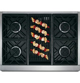 GE Monogram® 36" Dual-Fuel Professional Range with 4 Burners and Grill (Liquid Propane)
