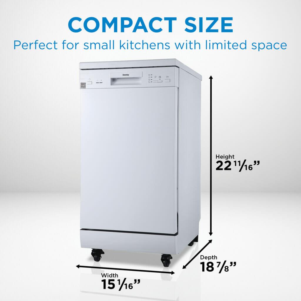 Danby 18" Wide Portable Dishwasher in White