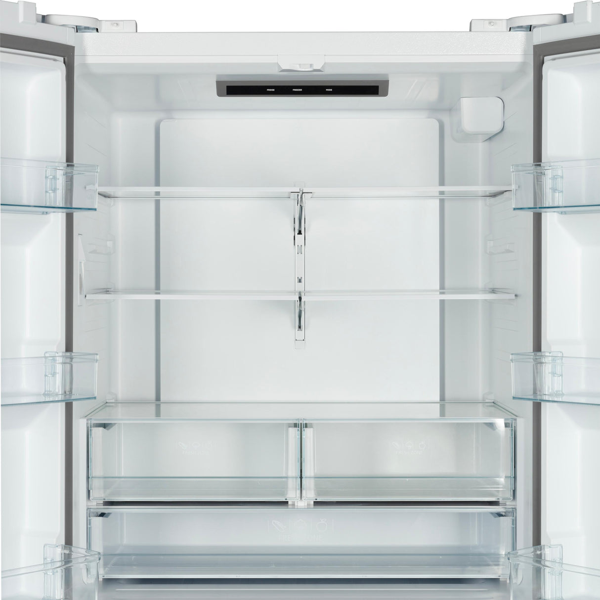 Forno Rivello 36 Inch French Door Refrigerator in White with Antique Brass, Internal Water Dispenser, Filtered Ice, Adjustable Shelves, Energy Star Certified