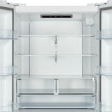 Forno Rivello 36 Inch French Door Refrigerator in White with Antique Brass, Internal Water Dispenser, Filtered Ice, Adjustable Shelves, Energy Star Certified