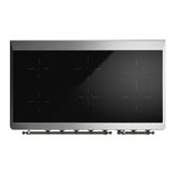 ILVE UMIB48NR3AWB Majestic III 48 inch Induction Range with 6 Elements, 5.02 cu. ft. Total Oven Capacity (Triple Glass Door, Antique White, Burnished)