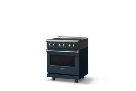 30"W. Induction Range (Finish: Squall, Trim: Brushed Brass)