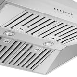 Forno Coppito 30-Inch Island Range Hood, Stainless Steel, LED Lighting, Adjustable Fan Speeds
