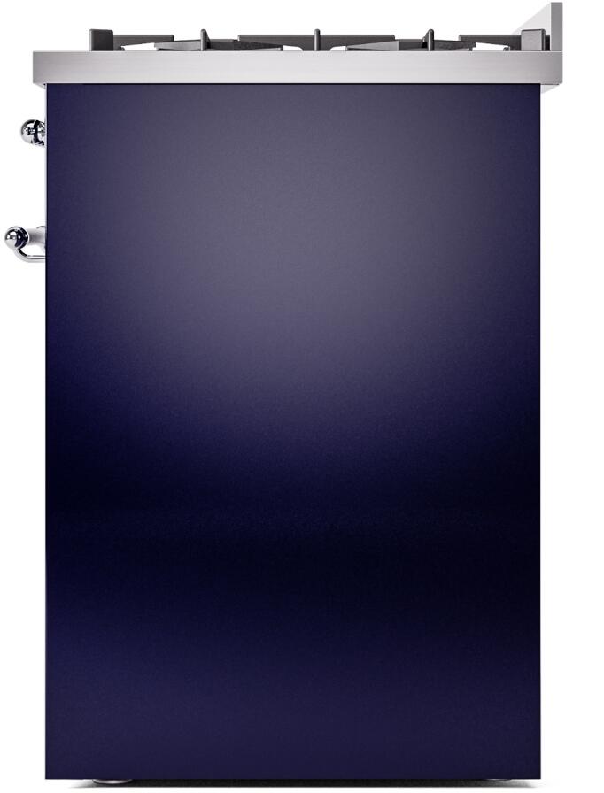 Nostalgie II 30 Inch Dual Fuel Natural Gas Freestanding Range in Blue with Chrome Trim