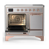 ILVE UMDIB40QNR3SSP Majestic III 40 inch Induction Range with 6 Elements, 3.82 cu. ft. Total Oven Capacity (Solid Door, Stainless Steel, Copper)