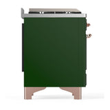 ILVE UMD40FQNR3EGP Majestic III 40 inch Dual Fuel Range with 6 Burners and Griddle, Dual Function Burner up to 25,000 BTU (Natural Gas, Solid Door, Emerald Green, Copper)