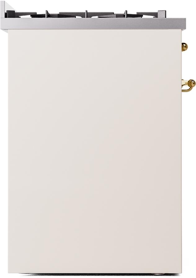 Nostalgie II 30 Inch Dual Fuel Liquid Propane Freestanding Range in Antique White with Brass Trim