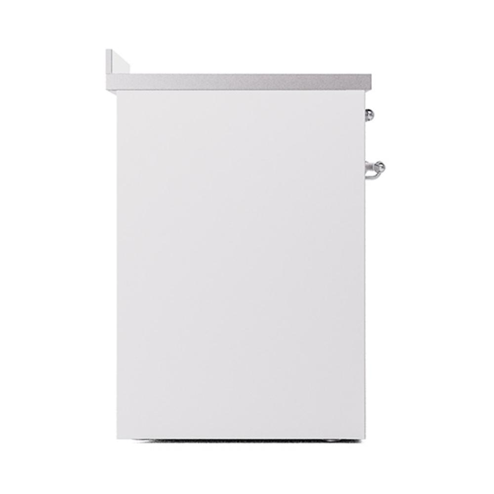 ILVE UNI304QNMPWHG Nostalgie II Noblesse 30 inch Induction Range (Solid Door, White, Brass)