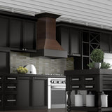 ZLINE 30 in. Wooden Wall Mount Range Hood in Antigua and Hamilton - Includes Remote Motor