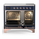 ILVE UMDIB40QNR3MBP Majestic III 40 inch Induction Range with 6 Elements, 3.82 cu. ft. Total Oven Capacity (Solid Door, Midnight Blue, Copper)