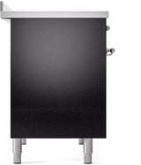 Nostalgie II 40 Inch Electric Freestanding Range in Glossy Black with Chrome Trim