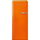Approx 24" 50'S Style Refrigerator with ice compartment, Orange, Left hand hinge