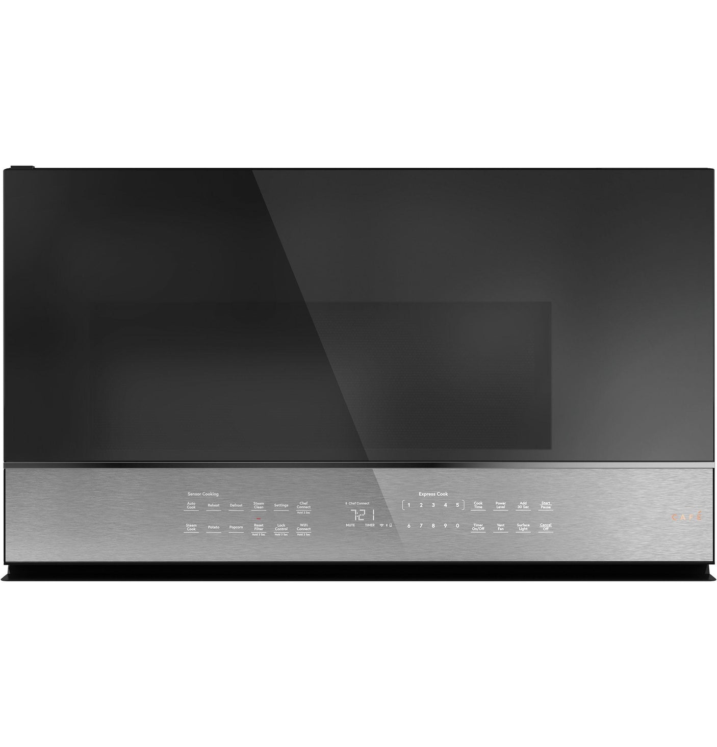 Café™ 2.1 Cu. Ft. Smart Over-the-Range Microwave Oven in Platinum Glass