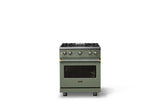 30"W. Sealed Burner Gas Range (Finish: Eucalyptus, Trim: Polished Chrome, Fuel: Propane)