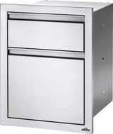 18 x 24 inch Double Drawer: Waste Bin with Waste Bin, Stainless Steel