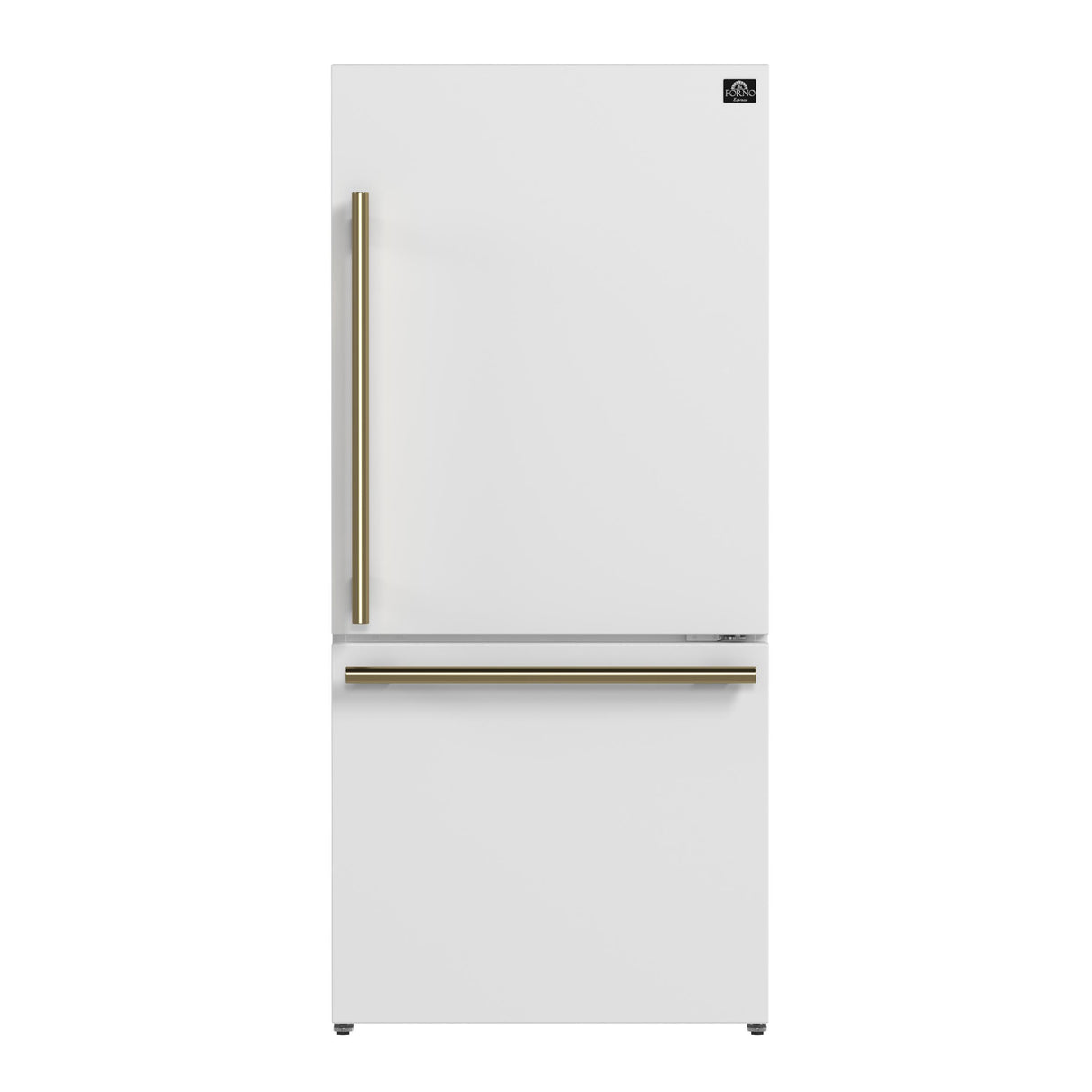 Forno Milano 2-Piece 62-Inch Freestanding Dual Bottom Freezer Refrigerator, White - 34.4 cu.ft, Touch Control, Ice Maker