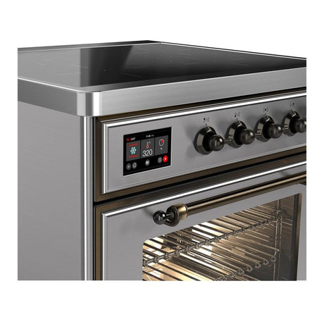 ILVE UMIB30NR3SSB Majestic III 30 inch Induction Range with 4 Elements, 4 cu. ft. Oven Capacity (Triple Glass Door, Stainless Steel, Burnished)