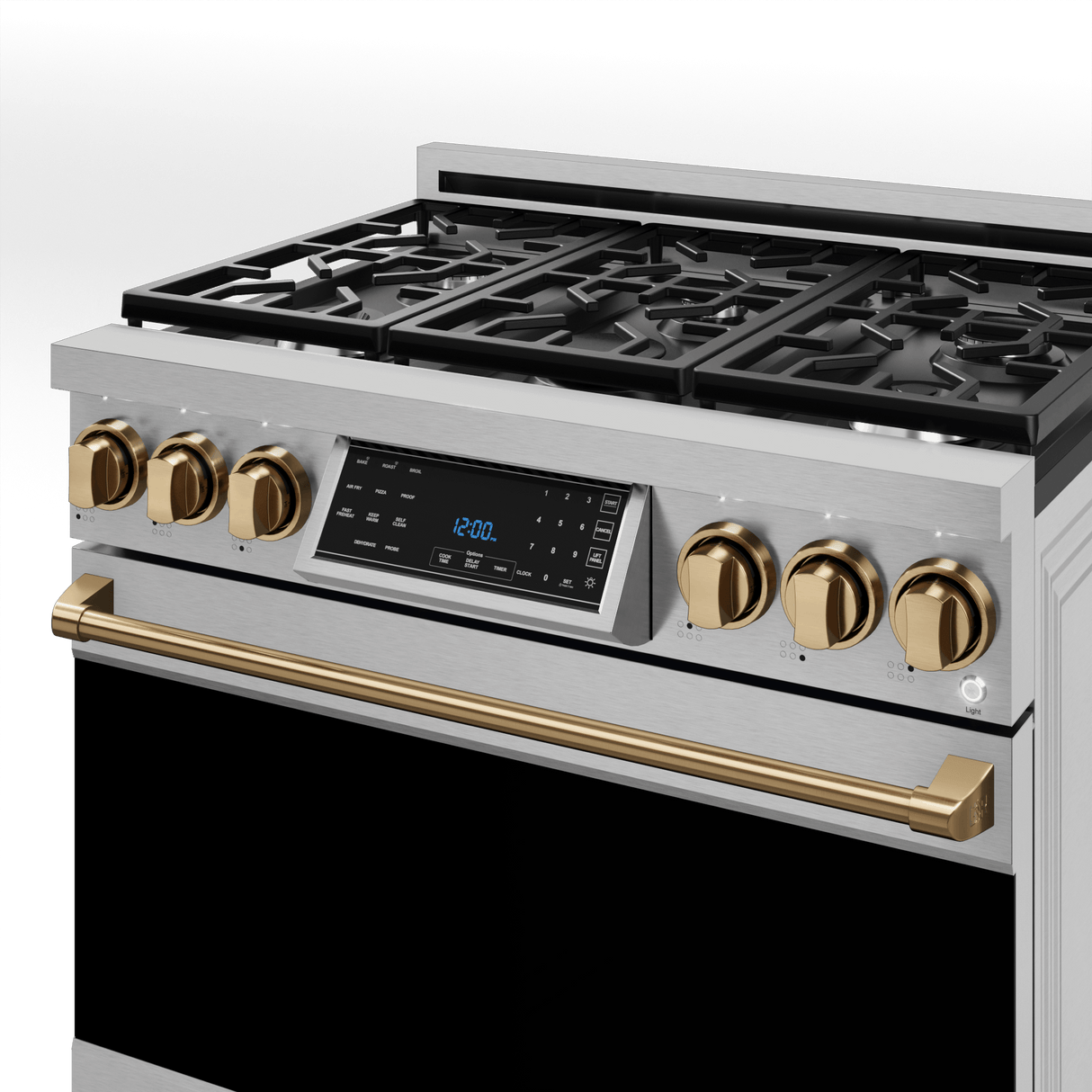 36 Inch Professional Gas Range With Tilt Panel Touch Control In Stainless Steel/bronze  Gordon Ramsay Series