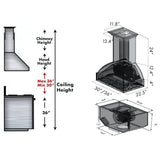 ZLINE 48 in. Wooden Wall Mount Range Hood in Antigua and Walnut - Includes Remote Motor