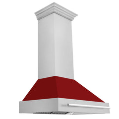 ZLINE 36 in. DuraSnow Stainless Steel Range Hood with DuraSnow Shell (8654SNX-36) [Color: Red Gloss]