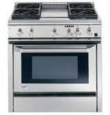 GE Monogram® 36" Dual-Fuel Professional Range with 4 Burners and Griddle (Natural Gas)