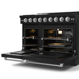 48 Inch Professional Gas Range With Pro-style Knobs In Black/stainless Steel  Gordon Ramsay Series