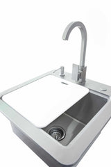 21" Sink with Faucet, Drain, Soap Dispenser