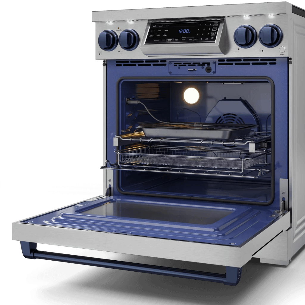 30 Inch Professional Electric Range With Tilt Panel Touch Control In Stainless Steel/navy Blue  Gordon Ramsay Series