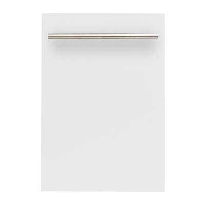 ZLINE 18 in. Compact Top Control Dishwasher with Stainless Steel Tub and Modern Style Handle, 52 dBa (DW-18) [Color: White Matte]