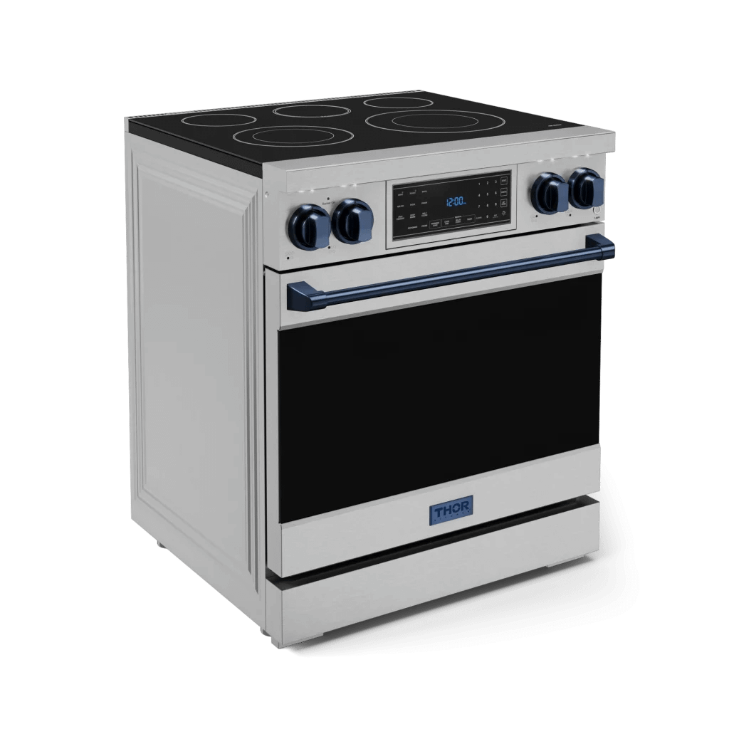 30 Inch Professional Electric Range With Tilt Panel Touch Control In Stainless Steel/navy Blue  Gordon Ramsay Series