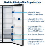 GE® 24.2 Cu. Ft. Counter-Depth Side-By-Side Refrigerator with Internal Dispenser and In-Door Icemaker