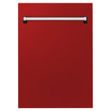 ZLINE 18" Tallac Series 3rd Rack Top Control Dishwasher with Traditional Handle, 51dBa [Color: Red Gloss]