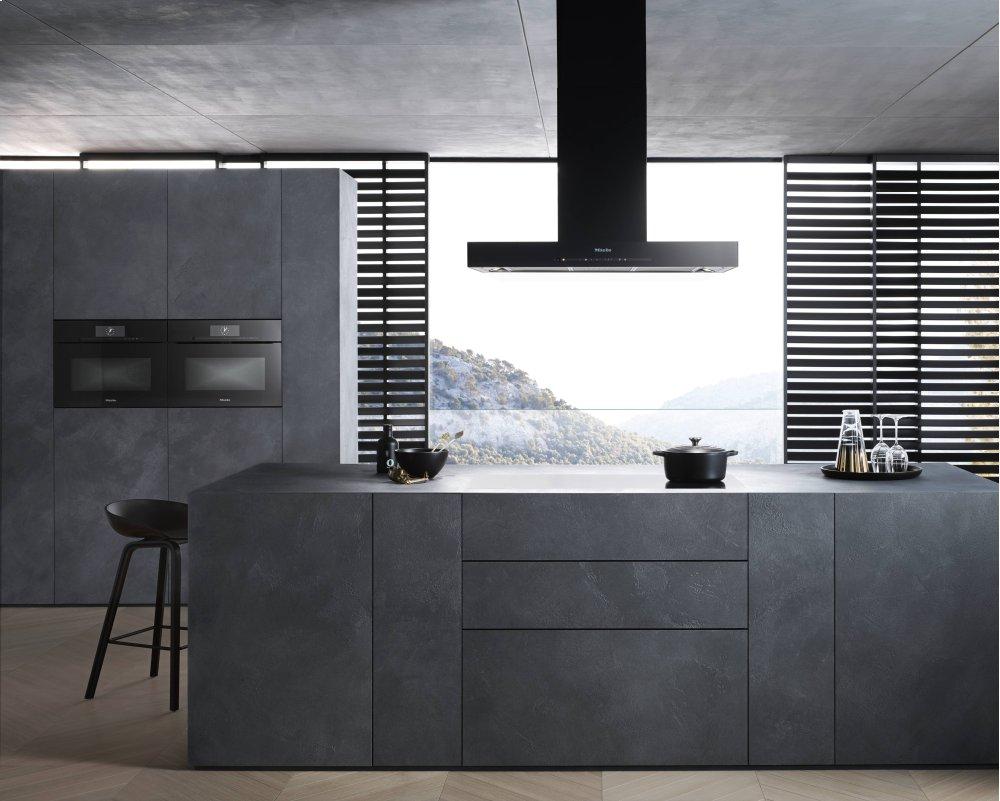 DA 6698 W Puristic Edition 6000 Obsidian black - Wall ventilation hood with energy-efficient LED lighting and touch controls for simple operation.