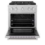 ZLINE 30 in. 4.2 cu. ft. 4 Burner Gas Range with Convection Gas Oven in DuraSnow' Stainless Steel (SGRS-30)