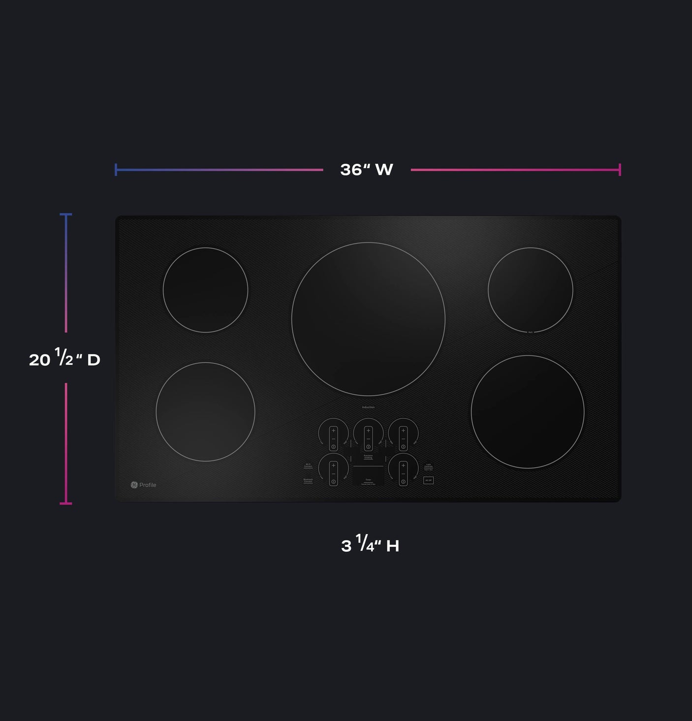 GE Profile™ ENERGY STAR® 36" Built-In Touch Control Induction Cooktop