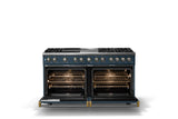 60"W.Dual Fuel Range (Finish: Squall, Trim: Polished Chrome, Fuel: Propane)