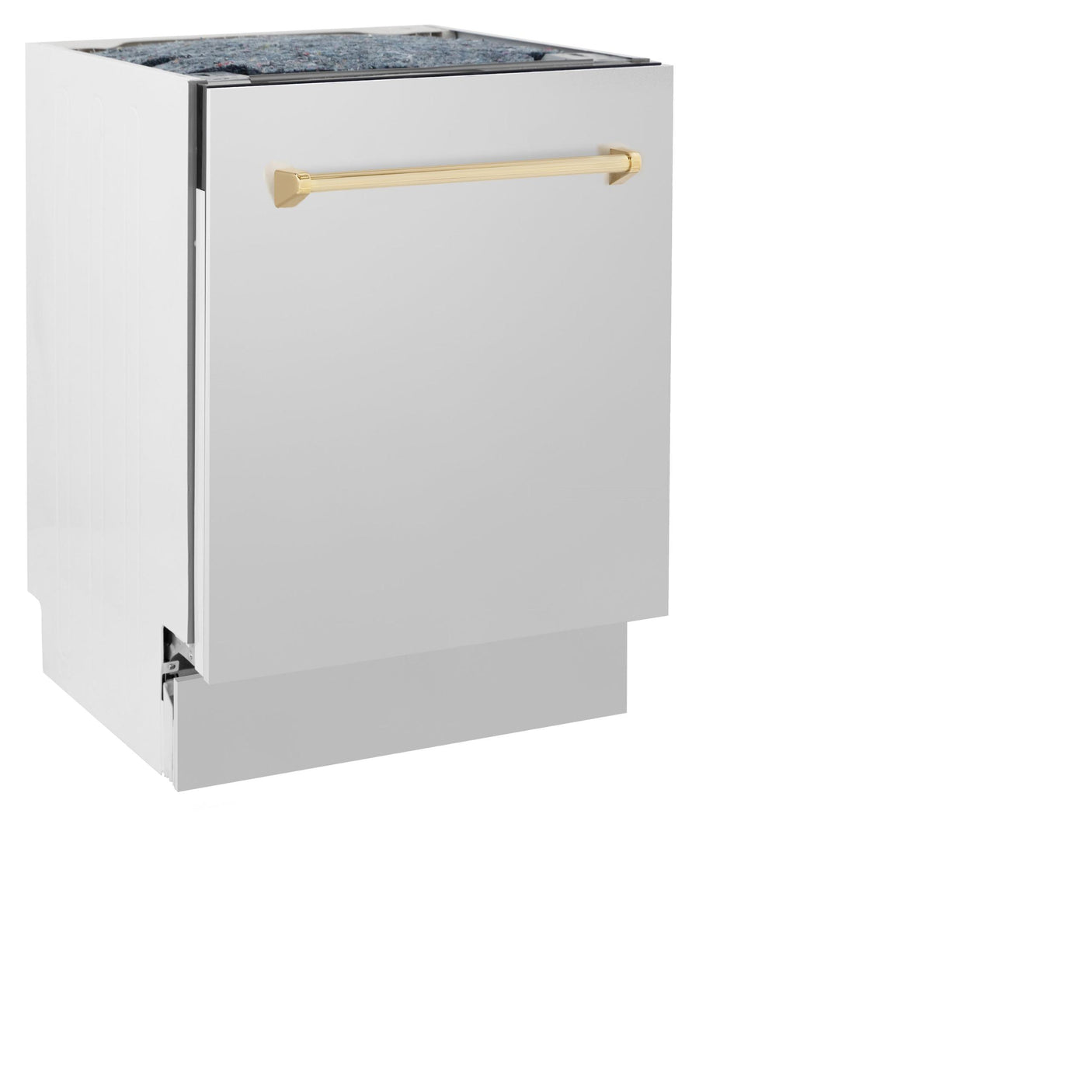 ZLINE Autograph Edition 24" 3rd Rack Top Control Tall Tub Dishwasher in Stainless Steel with Accent Handle, 51dBa (DWVZ-304-24) [Color: Gold]