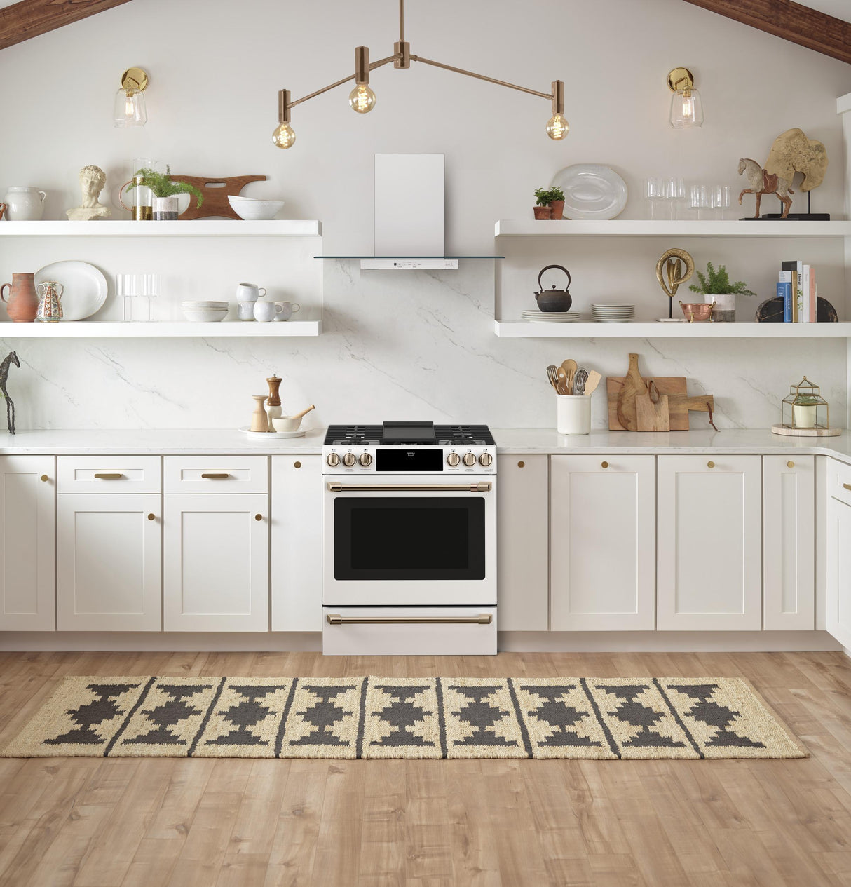 Café™ 30" Smart Slide-In, Front-Control, Gas Range with Convection Oven