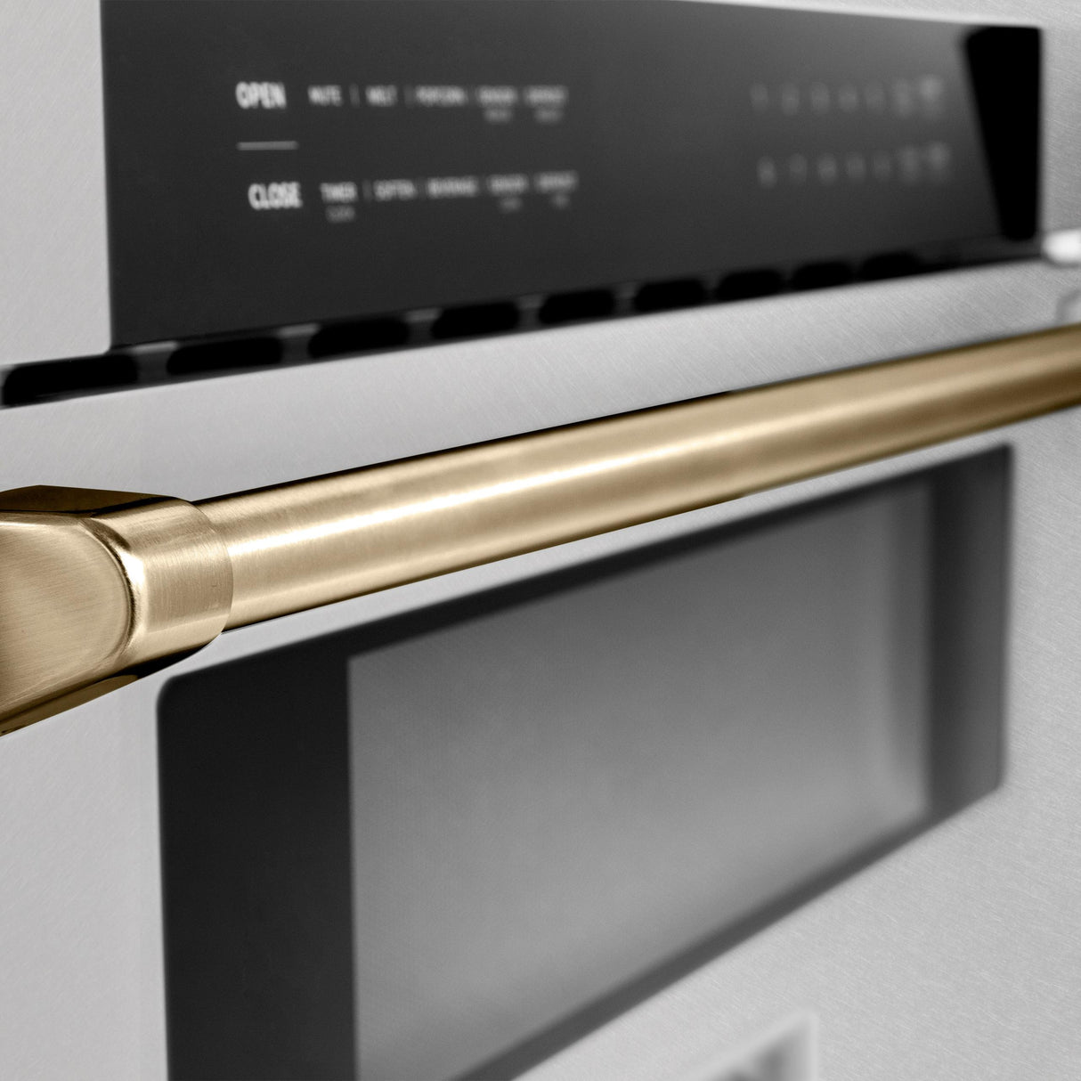 ZLINE Autograph Edition 30" 1.2 cu. ft. Built-In Microwave Drawer in DuraSnow Stainless Steel with Accents (MWDZ-30-SS) [Color: Champagne Bronze]