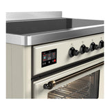ILVE UMIB48NR3AWB Majestic III 48 inch Induction Range with 6 Elements, 5.02 cu. ft. Total Oven Capacity (Triple Glass Door, Antique White, Burnished)