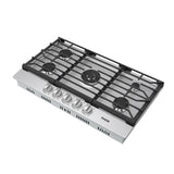 36 Inch Professional Gas Cooktop In Stainless Steel