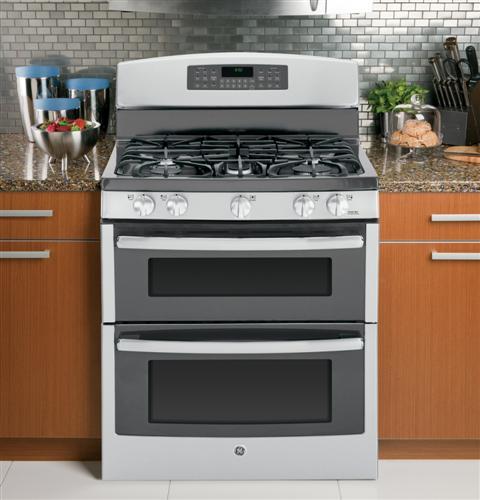 GE® 30" Free-Standing Gas Double Oven Range