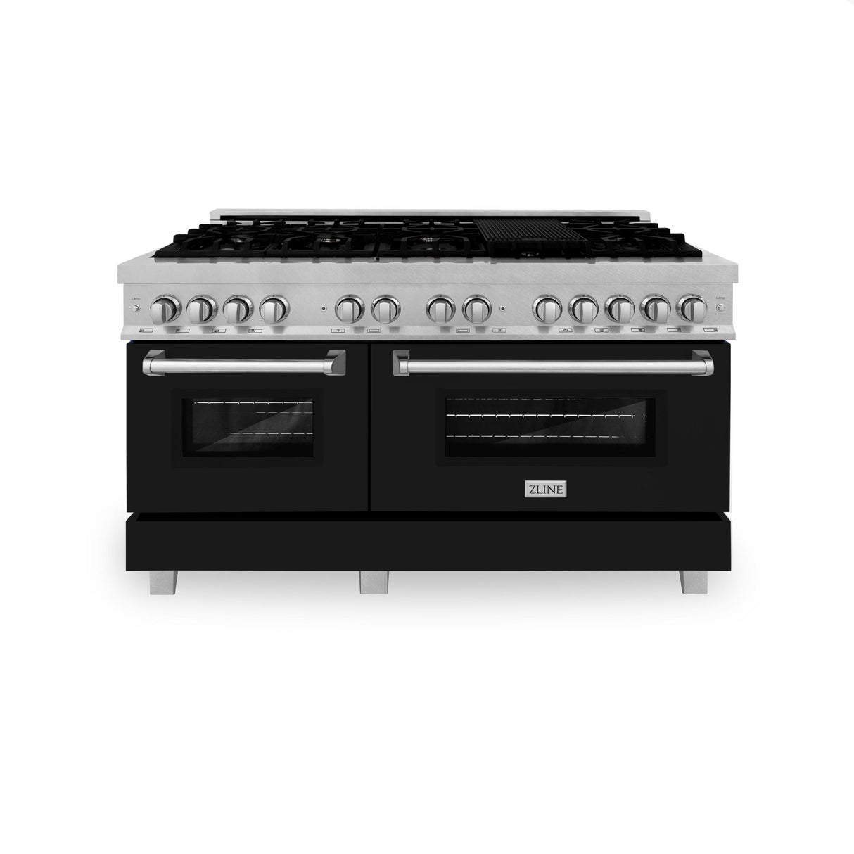 ZLINE 60 in. 7.4 cu. ft. Dual Fuel Range with Gas Stove and Electric Oven in DuraSnow Stainless Steel and Colored Door Options (RAS-60) [Color: DuraSnow Stainless Steel with Red Matte Door]