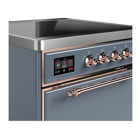 ILVE UMIB30QNR3BGP Majestic III 30 inch Induction Range with 4 Elements, 4 cu. ft. Oven Capacity (Solid Door, Blue Grey, Copper)
