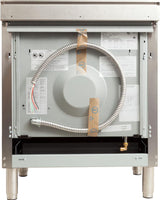 Nostalgie 30 Inch Dual Fuel Natural Gas Freestanding Range in Stainless Steel with Brass Trim