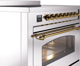Nostalgie II 36 Inch Electric Freestanding Range in Stainless Steel with Brass Trim
