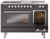 Professional Plus II 48 Inch Dual Fuel Liquid Propane Freestanding Range in Matte Graphite with Trim